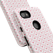Pink Heart Pattern Google Pixel Tough Case - Stylish and Durable Phone Cover