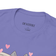 Cute Cat with Newspaper Unisex Heavy Cotton Tee - Fun and Cozy for Cat Lovers