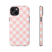 Pink Gingham Tough iPhone Case - Stylish & Durable Protection