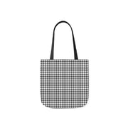 Stylish Black and White Houndstooth Canvas Tote Bag