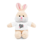 Cute Stuffed Animal with 'Love You' Tee - Perfect Gift for Kids and Beloved Ones