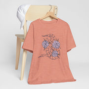 Serpent and Flower Graphic Unisex Tee - Nature-Inspired Design