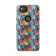 Colorful Cat Google Pixel Phone Case - Tough Cases for Pet Lovers