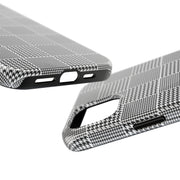 Chic Houndstooth Tough Phone Case - Stylish and Durable Protection