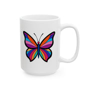 Colorful Butterfly Ceramic Mug - 11oz/15oz - Perfect Gift for Nature Lovers