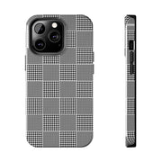Chic Houndstooth Tough Phone Case - Stylish and Durable Protection