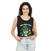 Lucky Cat St. Patrick's Day Tank Top | Unisex Garment-Dyed Summer Apparel