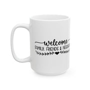 Welcome Family & Friends Ceramic Mug - Perfect for Home Gatherings