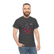 Devotree Unisex Heavy Cotton Tee - Vintage Eagle & Roses Graphic Shirt