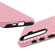 Cute Patterned Samsung Galaxy Phone Case - Tough Cases with Pink Hearts