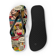 Retro Comic Flip Flops - Fun Summer Footwear for Beach Days & Casual Outings