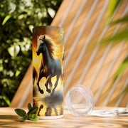 Majestic Horse Skinny Tumbler with Straw - 20oz Travel Cup