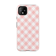 Chic Pink Gingham Google Pixel Phone Case for Tough Protection