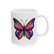 Colorful Butterfly Ceramic Mug - 11oz/15oz - Perfect Gift for Nature Lovers