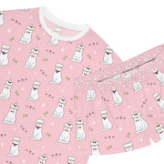 Cute Cat Print Women's Short Pajama Set - Cozy Sleepwear for Cat Lovers