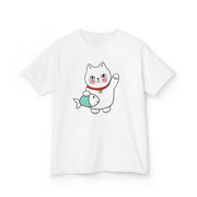 Cute Cat Graphic Kids Heavy Cotton Tee - Perfect for Animal Lovers