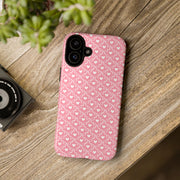 Pink Heart Pattern Tough iPhone Case - Durable Protection for Sweethearts