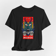 Merge Graphic Unisex Tee - Edgy Skull & Dragon Design