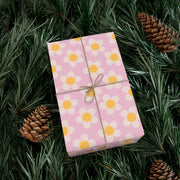 Cheerful Floral Gift Wrap Paper | Pink Daisy Design for Any Occasion