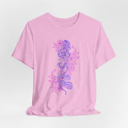 Bohemian Floral Snake Unisex Tee - Soft Pastel Color Shirt for Nature Lovers