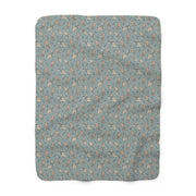 Floral Sherpa Fleece Blanket - Cozy Home Decor for Relaxation