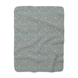 Floral Sherpa Fleece Blanket - Cozy Home Decor for Relaxation