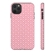 Pink Heart Pattern Tough iPhone Case - Durable Protection for Sweethearts