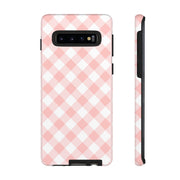 Stylish Pink Plaid Samsung Galaxy Tough Case for Smartphones