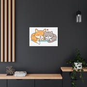 Adorable Cat and Dog Canvas Art - Cute Pet Lovers Wall Decor