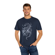 Unisex Snake and Floral Graphic T-Shirt - Edgy Vintage Style Tee