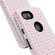 Pink Heart Pattern Google Pixel Tough Case - Stylish and Durable Phone Cover
