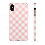 Pink Gingham Tough iPhone Case - Stylish & Durable Protection