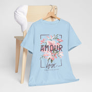 Floral Amour Tee, Romantic T-Shirt, Gift for Her, Cute Casual Wear, Love Shirt, Valentine's Day Gift, Everyday Comfort