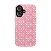 Pink Heart Pattern Tough iPhone Case - Durable Protection for Sweethearts