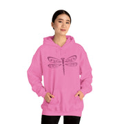 Dragonfly Design Pink Hooded Sweatshirt - Unisex Heavy Blend™