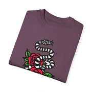 Devotree Snake & Roses Unisex Garment-Dyed T-Shirt