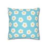 Daisy Print Square Pillowcase - Bright Floral Home Decor