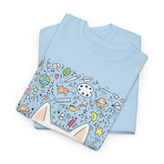 Whimsical Cat Reading Unisex Tee - Perfect for Cat Lovers & Bookworms