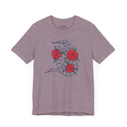 Snake and Roses Unisex Jersey Tee - Stylish Graphic Tee for Nature Lovers