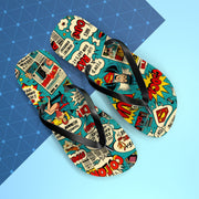 Superhero Comic Flip Flops - Fun Summer Sandals for Beach Lovers