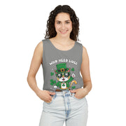 Lucky Cat St. Patrick's Day Tank Top | Unisex Garment-Dyed Summer Apparel