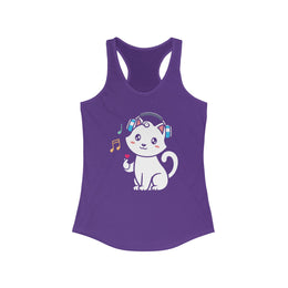 Cute Cat Music Racerback Tank Top for Women