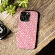Pink Heart Pattern Tough iPhone Case - Durable Protection for Sweethearts