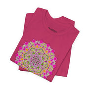 Luxe Mandala Unisex Jersey Tee - Vibrant Botanical Design