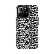 Zebra Print Tough Phone Case - Durable Protection for Style and Function