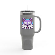 Cute Animal Insulated Travel Mug - 40oz with Straws and Handle