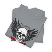 Devil's Wing Skull Unisex Heavy Cotton Tee - Edgy Graphic T-Shirt for Alternative Fashion