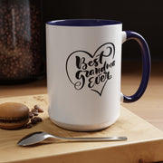 Best Grandma Ever Accent Coffee Mug - Perfect Gift for Mother's Day and Grandparent Celebrations