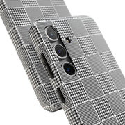 Chic Houndstooth Tough Phone Case - Stylish and Durable Protection