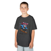 Skateboarding Cat Kids Tee - Fun Heavy Cotton T-Shirt for Young Adventurers
